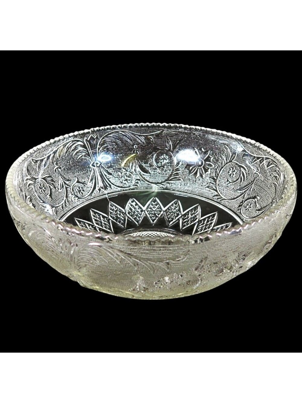 Duncan & Miller Sandwich Glass Large 9.5-Inch Salad Bowl #41 Clear Elegant